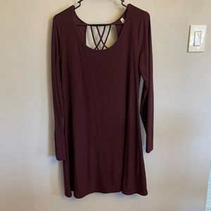 Burgundy long sleeve dress
